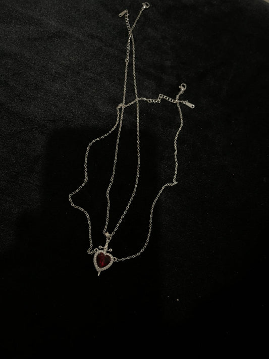 Necklace Heart & Knife