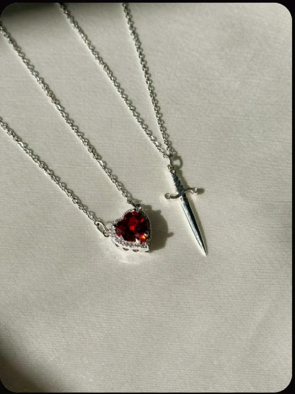 Necklace Heart & Knife